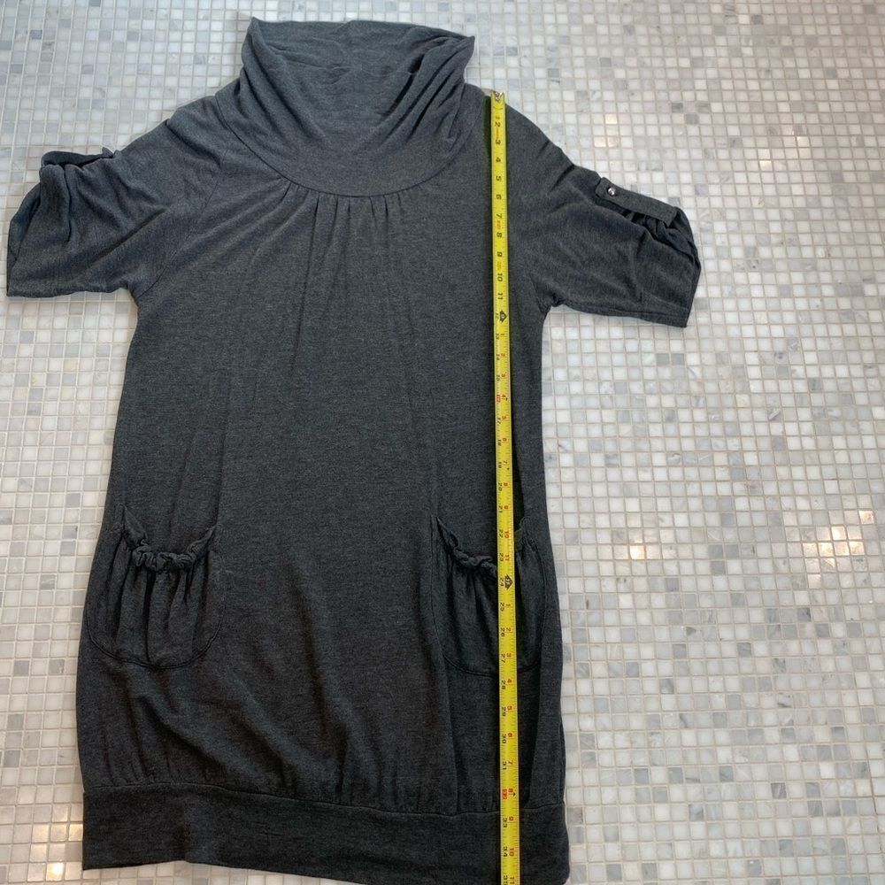 Whisper Trail Gray Bamboo Turtleneck Dress with Pockets - Picture 10 of 12
